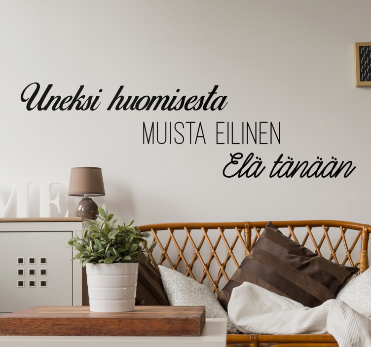 Unelmat muistavat elämää sisustustarra olohuoneeseen - Tenstickers