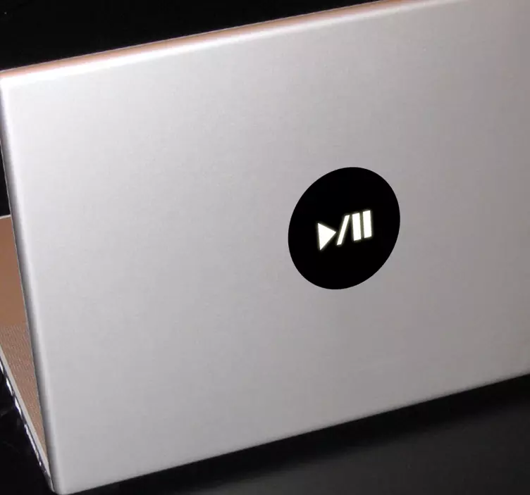 Toista / tauko-painikkeen kannettava tietokone tarra - Tenstickers