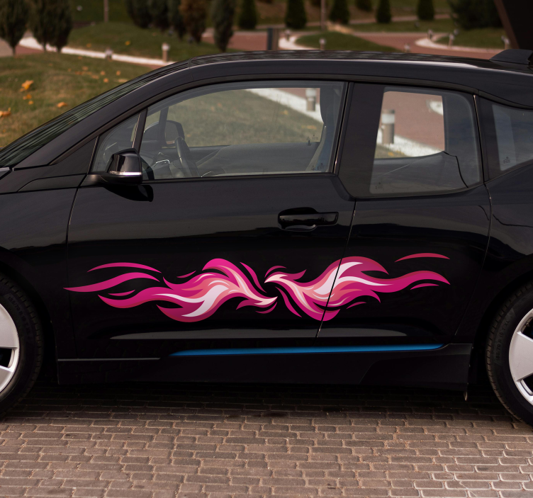 Tribal pink flames asetettu autotarra - Tenstickers