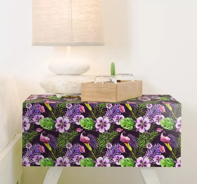 Trooppisia kukkia huonekalutarra - Tenstickers