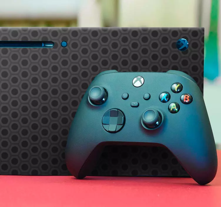 Tummanharmaa hiilikuiturakenne Xbox tarra - Tenstickers