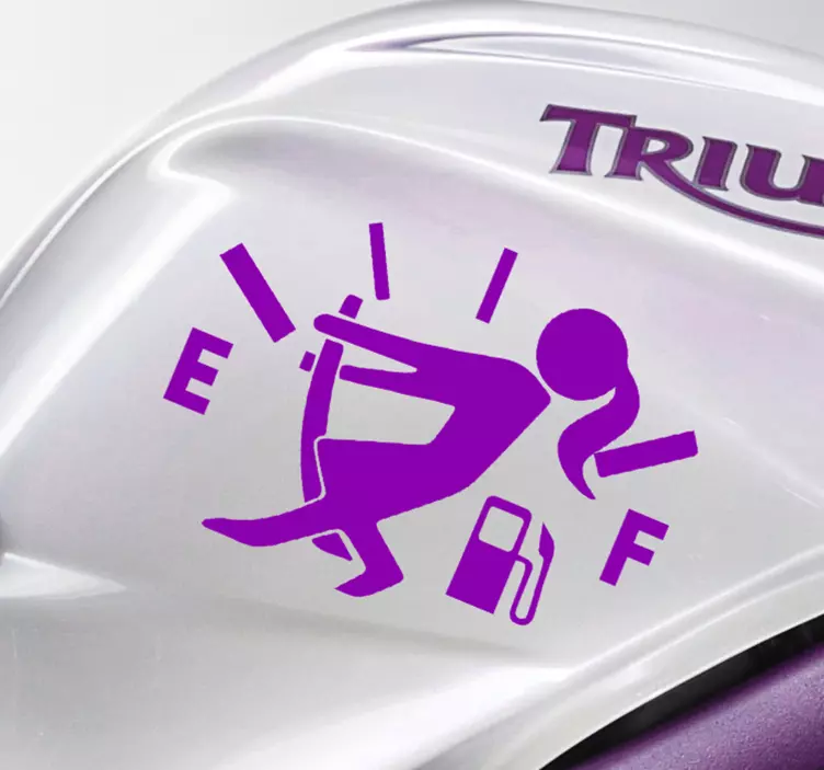 Tyhjä polttoaineen nainen moottoripyörän tarra - Tenstickers