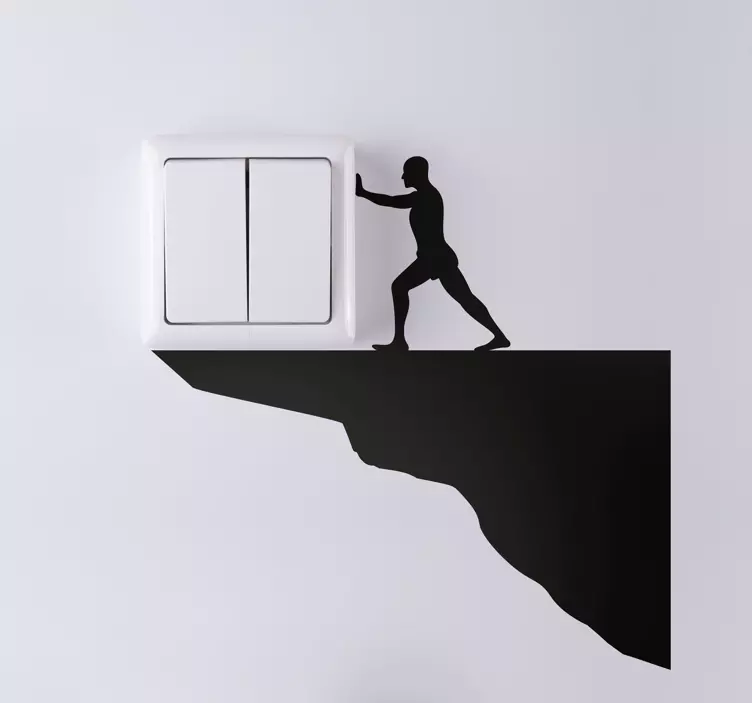 Työntävä mies Siluettitarra - Tenstickers