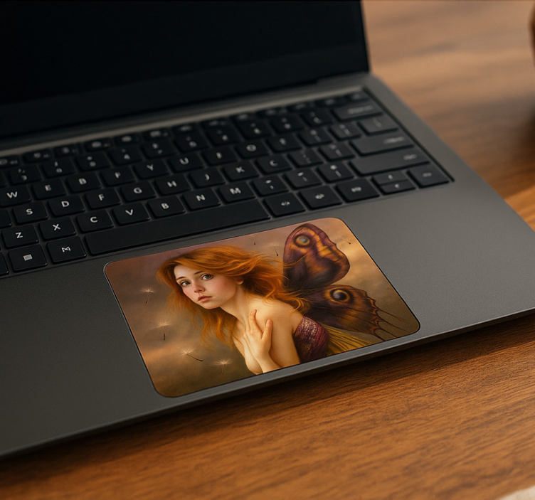 Tyttö kelluvien voikukkien kanssa kosketuslevyn tarra - Tenstickers