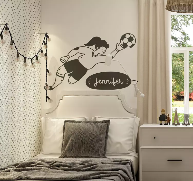 Tyttö maalivahti henkilökohtainen Jalkapallotarroja - Tenstickers