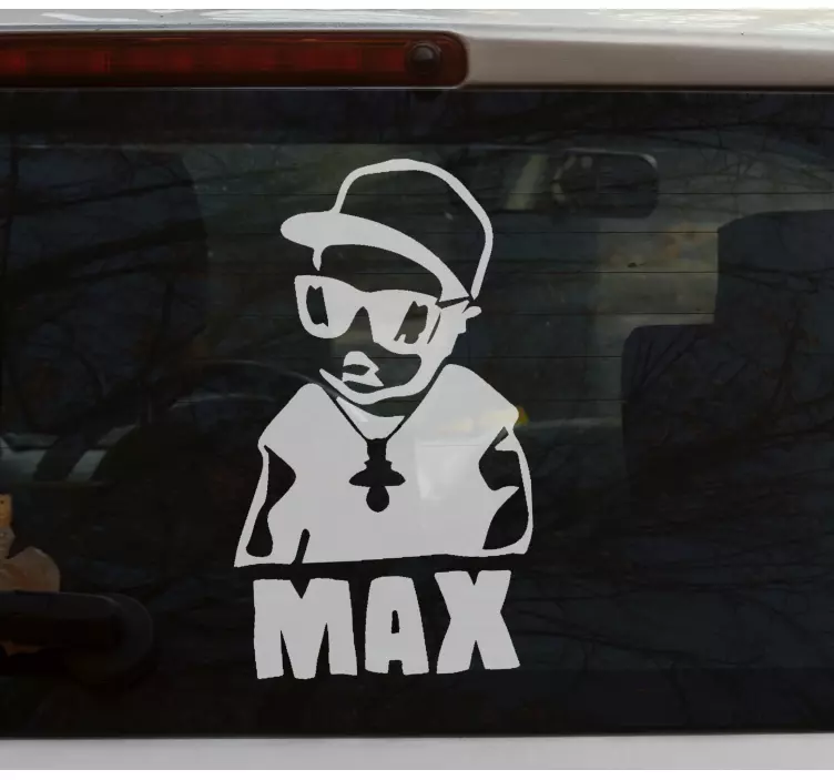 Tyylikäs hahmon siluetti baby on board tarra - Tenstickers