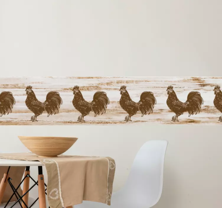 Tyylikäs kukkokuvio koristereunus tarra - Tenstickers