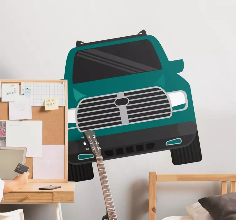 Tyylikäs kuorma-auton kuva ajoneuvo seinätarra - Tenstickers