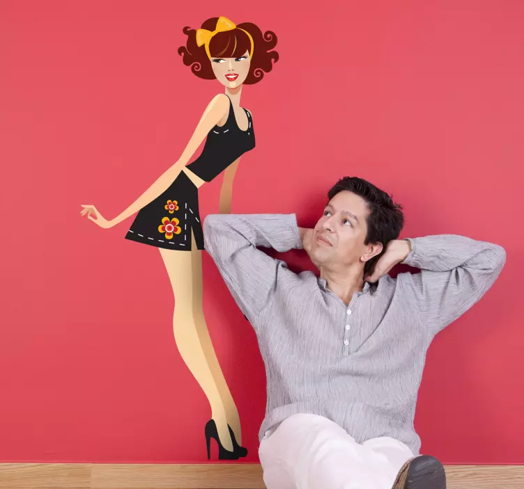 Tyylikäs nainen seinä tarra - Tenstickers