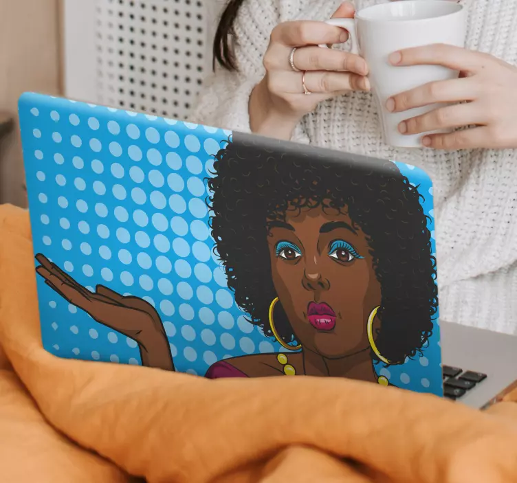 Tyylikäs naisportraiitti läppäritarra - Tenstickers