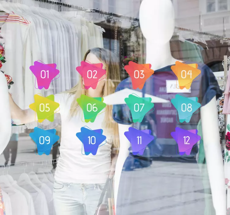 Tyylikäs nuoli luettelomerkkien numerot Ikkunatarrat - Tenstickers