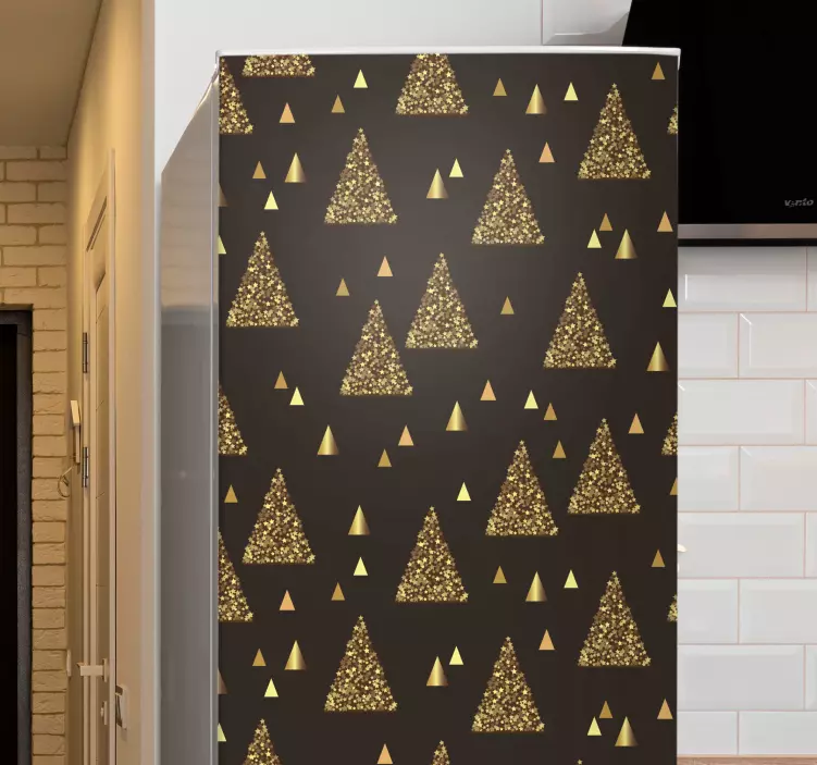 Tyylikkäät kultaiset joulukuuset joulutarrat - Tenstickers
