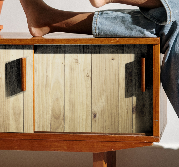 Hieno vaalea puinen kuvio Huonekalutarrat - Tenstickers