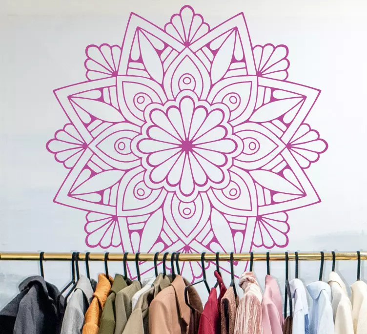 Vaaleanpunainen mandala Seinätarra - Tenstickers