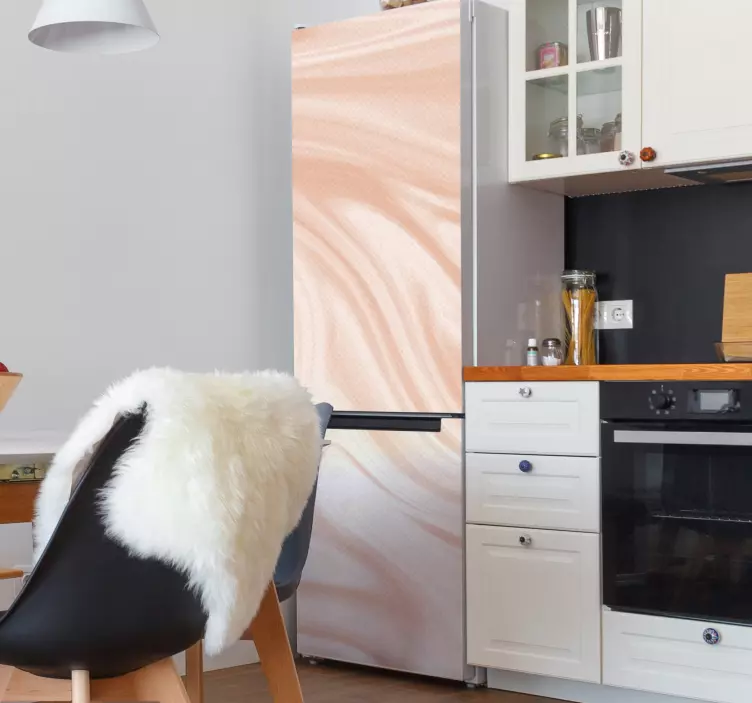 Vaaleanpunainen marmori jääkaappi vinyyli tarra - Tenstickers