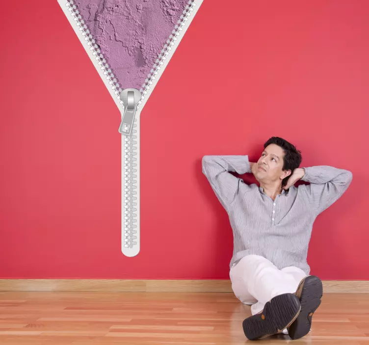 Vaaleanpunainen seinä vetoketjutarra - Tenstickers