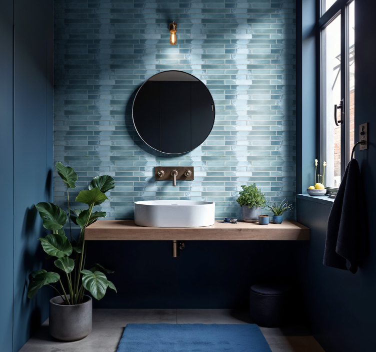 Vaaleansininen kylpyhuone tarra - Tenstickers