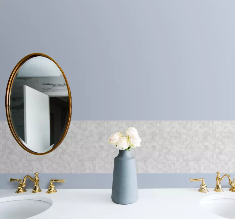 Valkoinen harmaa laatta mosaiikki kaakelitarra - Tenstickers