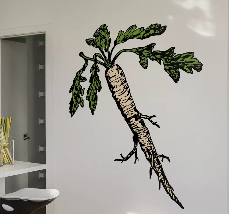 Valkoinen porkkana kuva tarra - Tenstickers