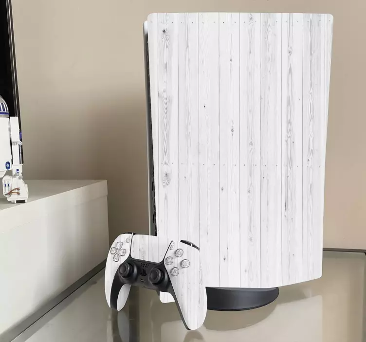 Valkoinen puinen rakenne PS5 skin - Tenstickers