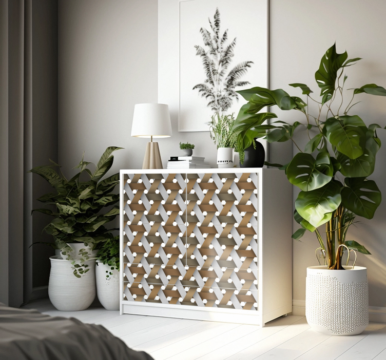 Valkoinen puutavara huonekalutarra - Tenstickers