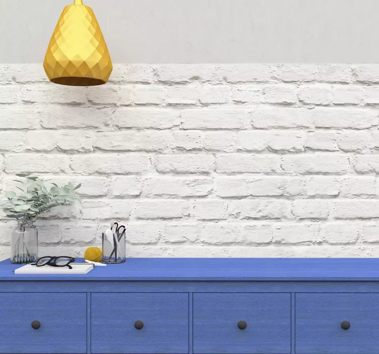 Upea valkoinen tiili arkki seinä tarra - Tenstickers