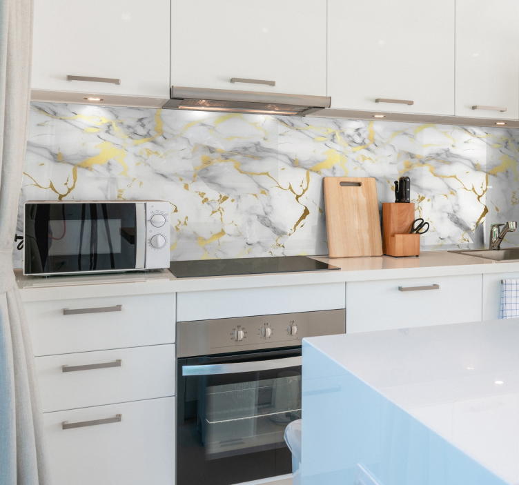 Valkoista marmoria kultaisilla suonilla tekstuuritarra - Tenstickers