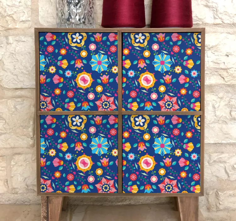 Värikäs etninen kansanmuoto Huonekalutarrat - Tenstickers