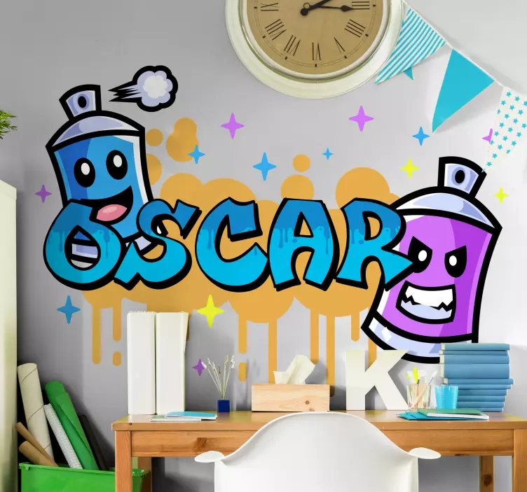 Värikäs graffiti urbaanitarra - Tenstickers