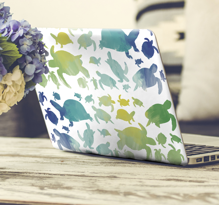 Värikäs kilpikonnapaketti kannettava tietokone tarra - Tenstickers