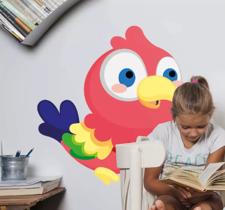 Värikäs sarjakuvapapukaija eläintarra - Tenstickers