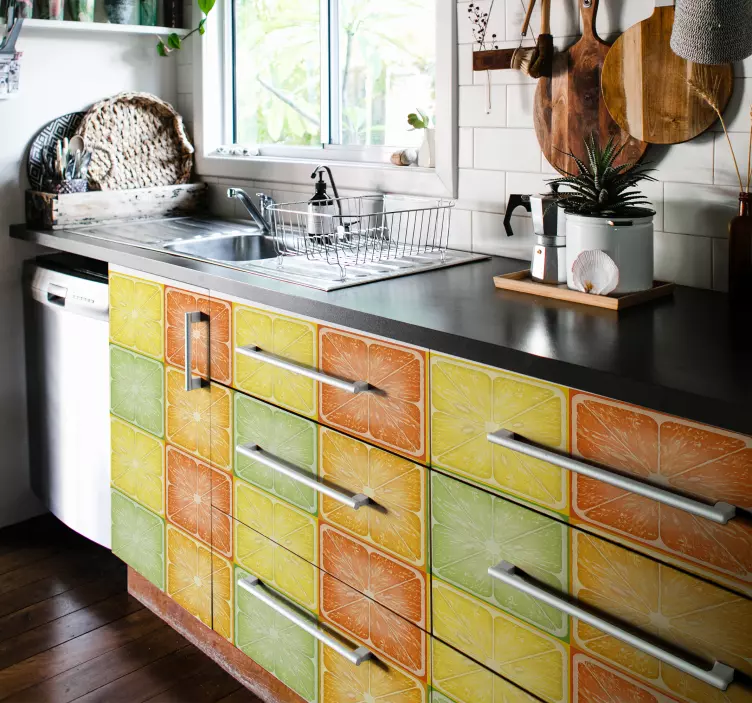 Värikäs sitrushedelmien rakenne Huonekalutarrat - Tenstickers