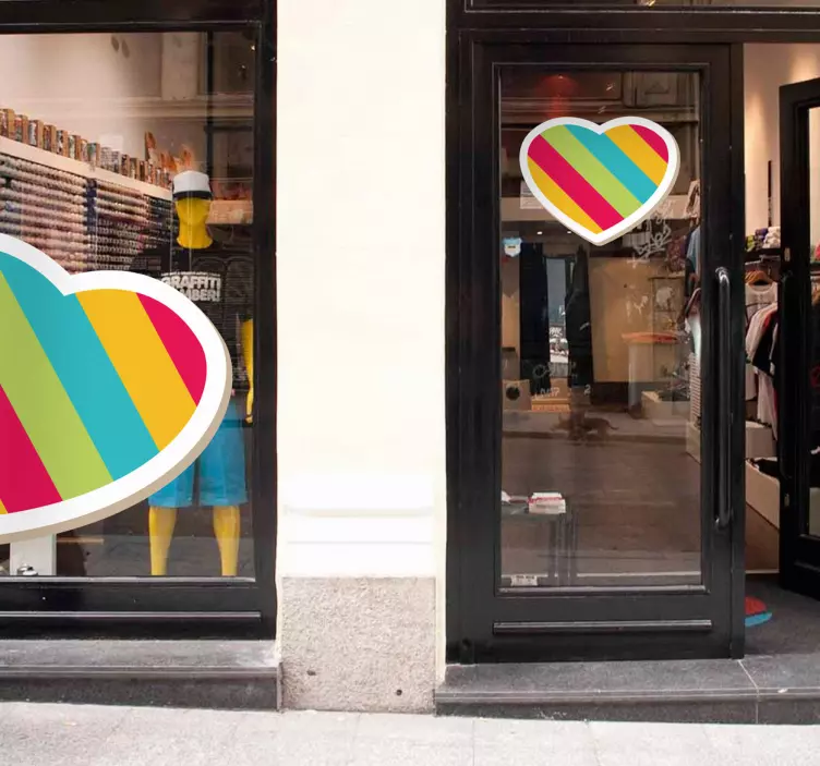 Värikäs sydän tarra - Tenstickers