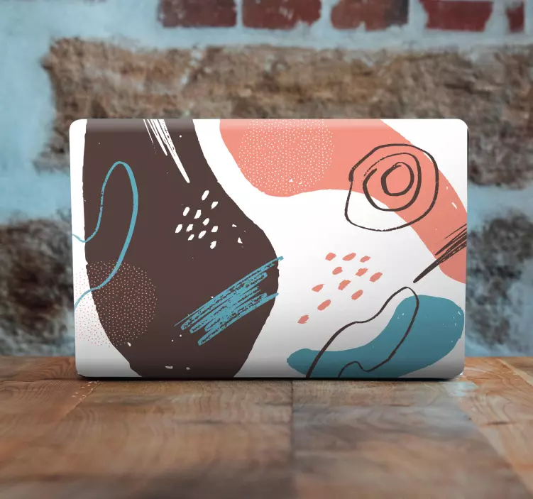 Värikkäitä abstrakteja muotoja läppäritarra - Tenstickers