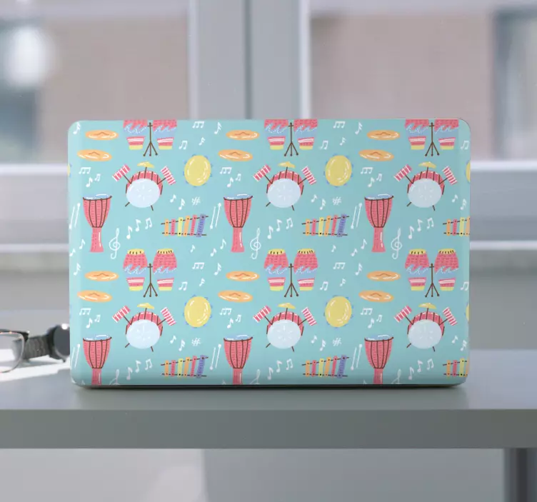 Värikkäitä musiikkielementtejä läppäritarra - Tenstickers