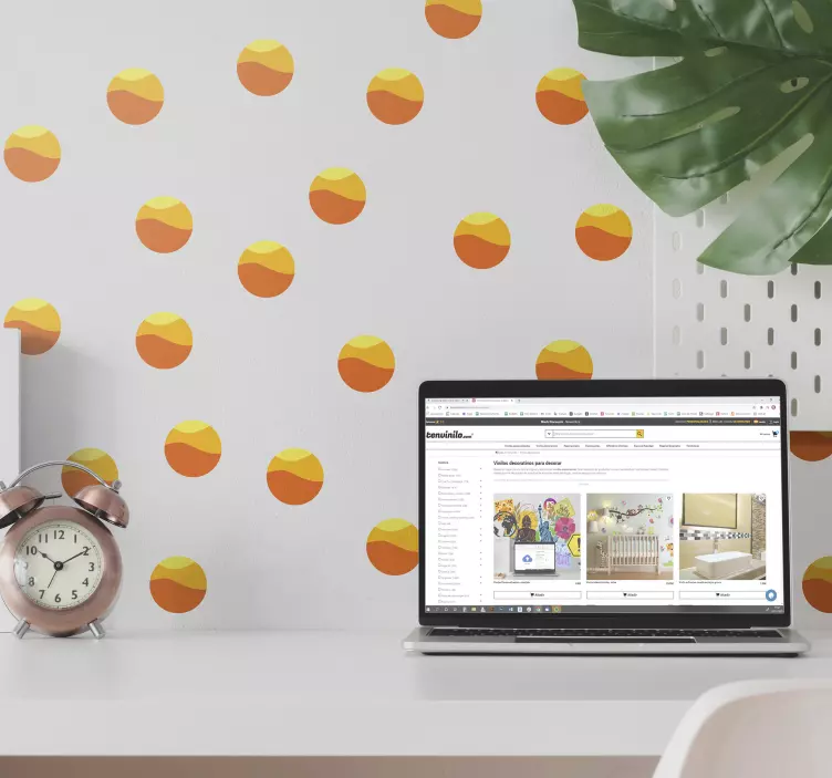 Värikkäitä ympyräkuvioita geometrinen tarra - Tenstickers