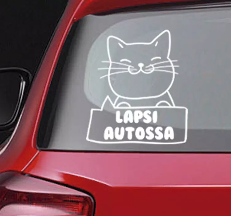 Vauva kissa aluksella vauva aluksella tarra - Tenstickers