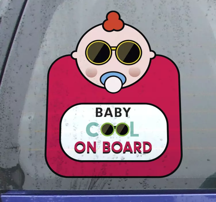 Vauvan siisti hahmo baby on board tarra - Tenstickers