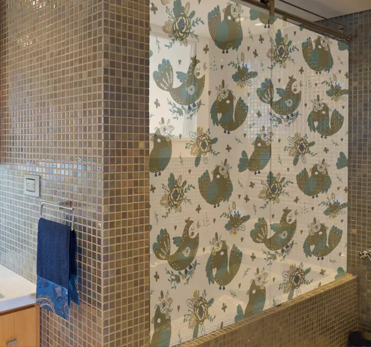 Viehättäviä lintukuvioita dinosaurus tarra - Tenstickers