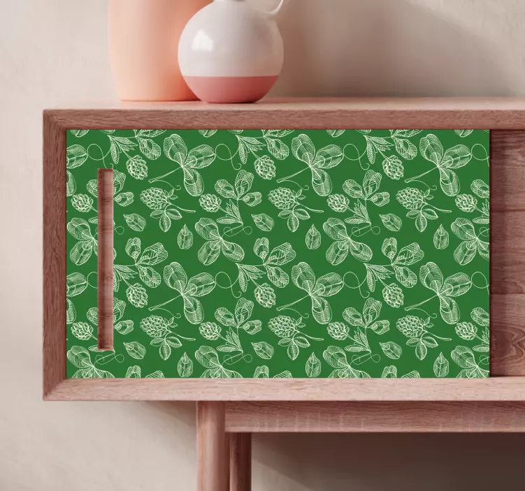 Vihreä magnolia -oksakuvio Huonekalutarrat - Tenstickers