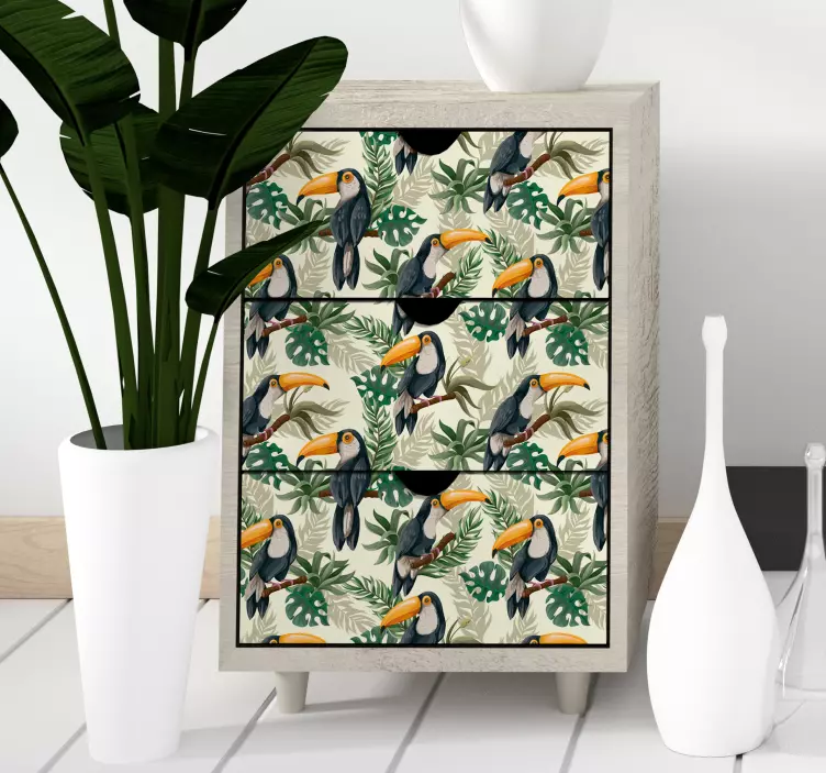 Viidakon huonekalut vinyyli tarra - Tenstickers