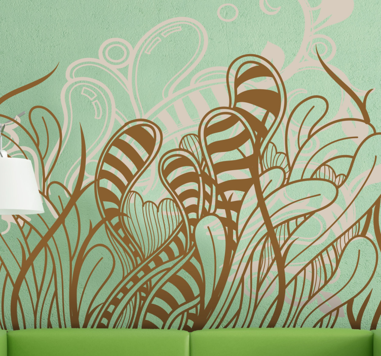 Vinilo decorativo plantas abstractas dinosaurus tarra - Tenstickers