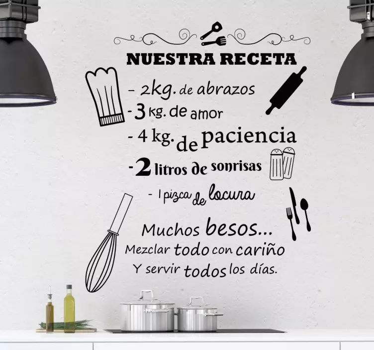 Vinilos para cocinas nuestra receta keittiötarviketarra - Tenstickers