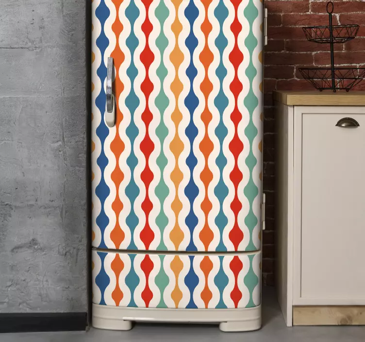 Värikkäät vintage-aallot jääkaappitarra - Tenstickers