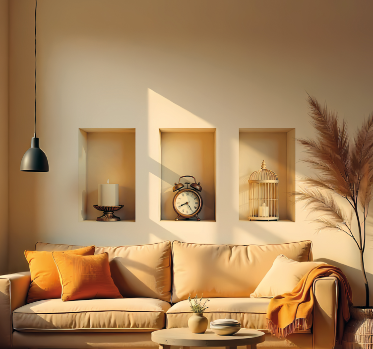 Vintage-elementtejä kehyksessä 3D tarra - Tenstickers