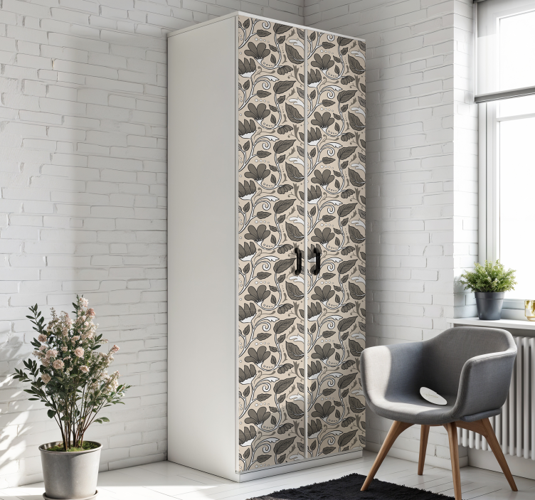 Vintage kukka huonekalutarra - Tenstickers