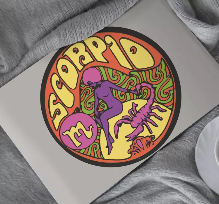 Violetti muotoinen skorpioni Läppäritarra - Tenstickers