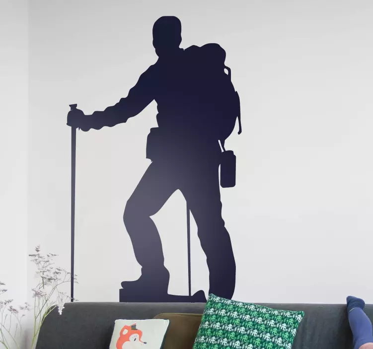 Vuorikiipeilijän siluetti -tarra - Tenstickers