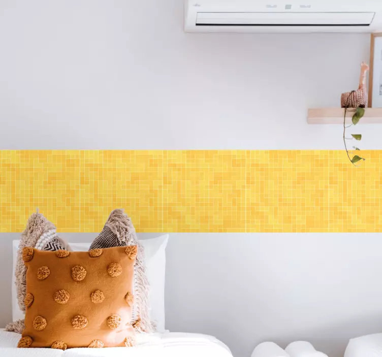 Yksityiskohta keltainen kulta mosaiikki kaakelitarra - Tenstickers