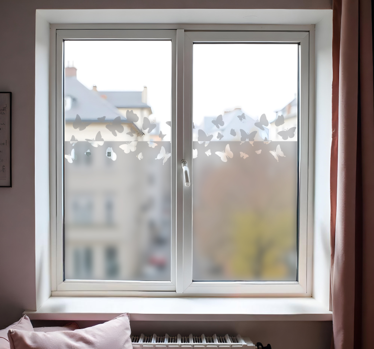 Yksiväriset perhoset ikkunatarra - Tenstickers